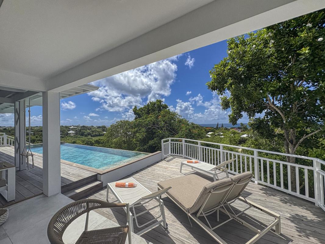 5.Location villa piscine Saint François Guadeloupe_Piscine vue mer